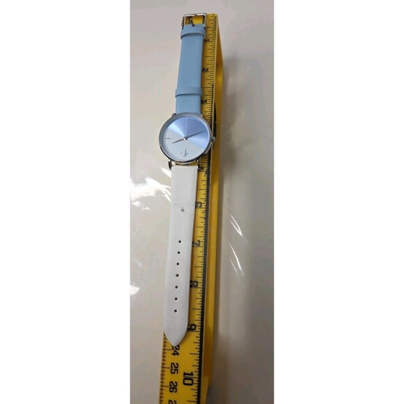 Shengke SK Watch Blue & White Face & Faux Leather Band 9" Wristband End To End - Picture 5 of 5